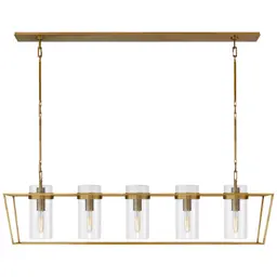 Hand-Rubbed Antique Brass Clear Glass