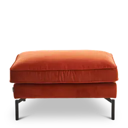 Rust red Laminated woodNozag springsFoamand powder coated metal legs