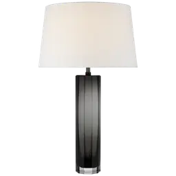 Smoked Glass SH15" x 17.5" x 11" Linen