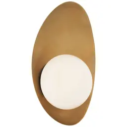 Bronze with Antique Brass White Glass