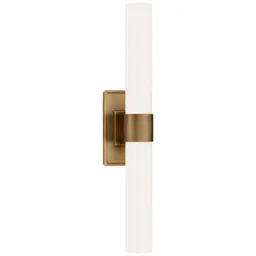 Hand-Rubbed Antique Brass White Glass