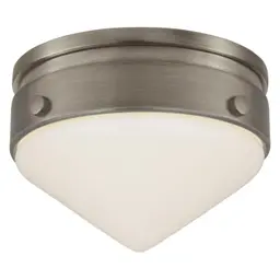 Antique Nickel White Glass