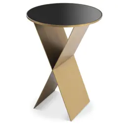 brushed brass finish | black glass L