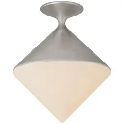 Burnished Silver Leaf White Glass