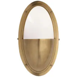 Hand-Rubbed Antique Brass White Glass