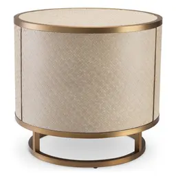 woven washed oak veneer | brushed brass finish