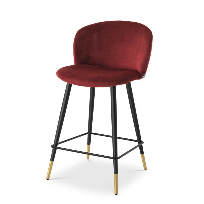 roche bordeaux velvet | black & gold finish legs