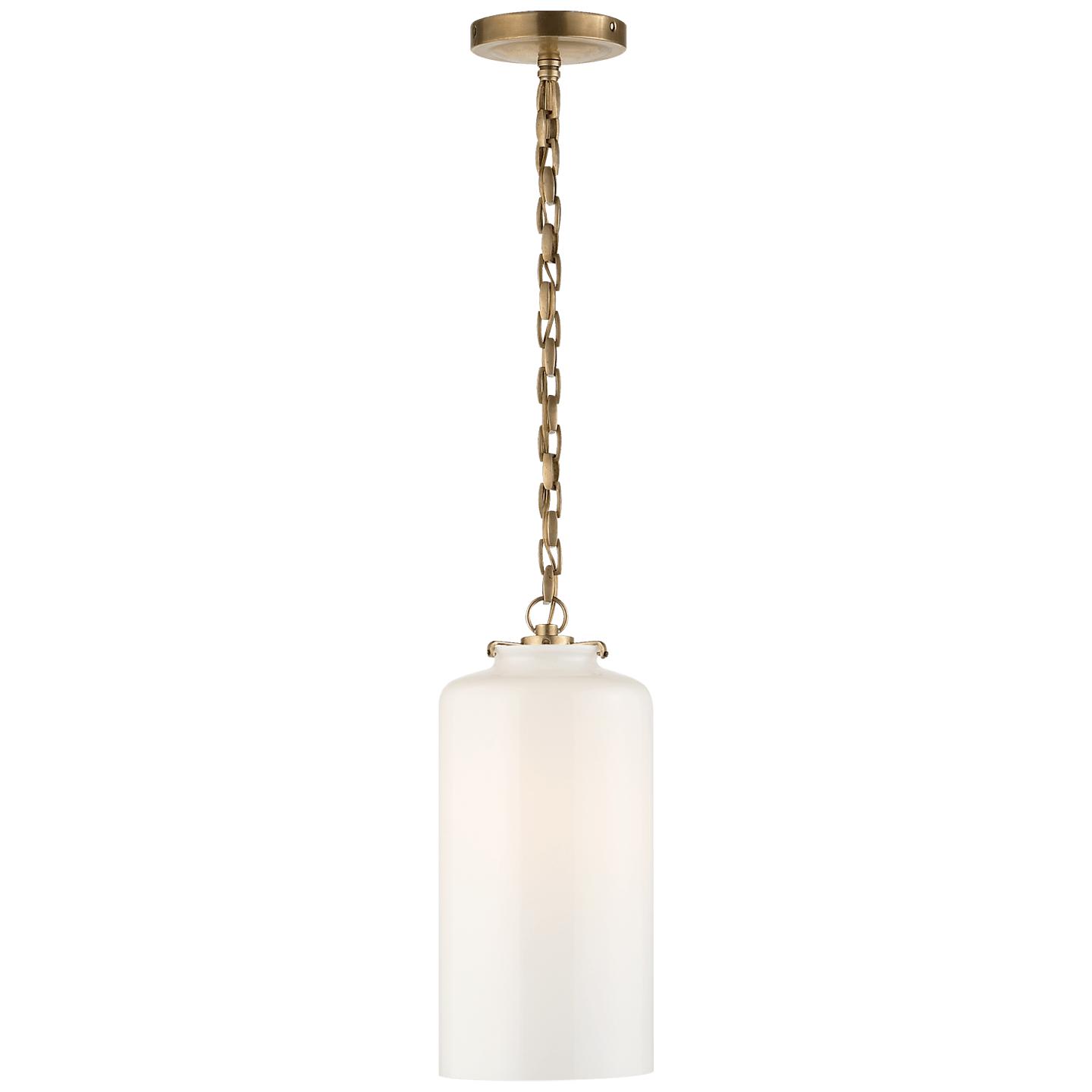 Hand-Rubbed Antique Brass White Glass