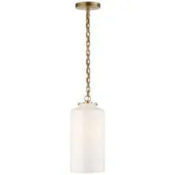 Hand-Rubbed Antique Brass White Glass