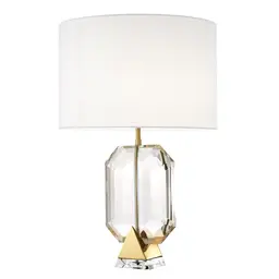 gold finish | crystal glass white shade