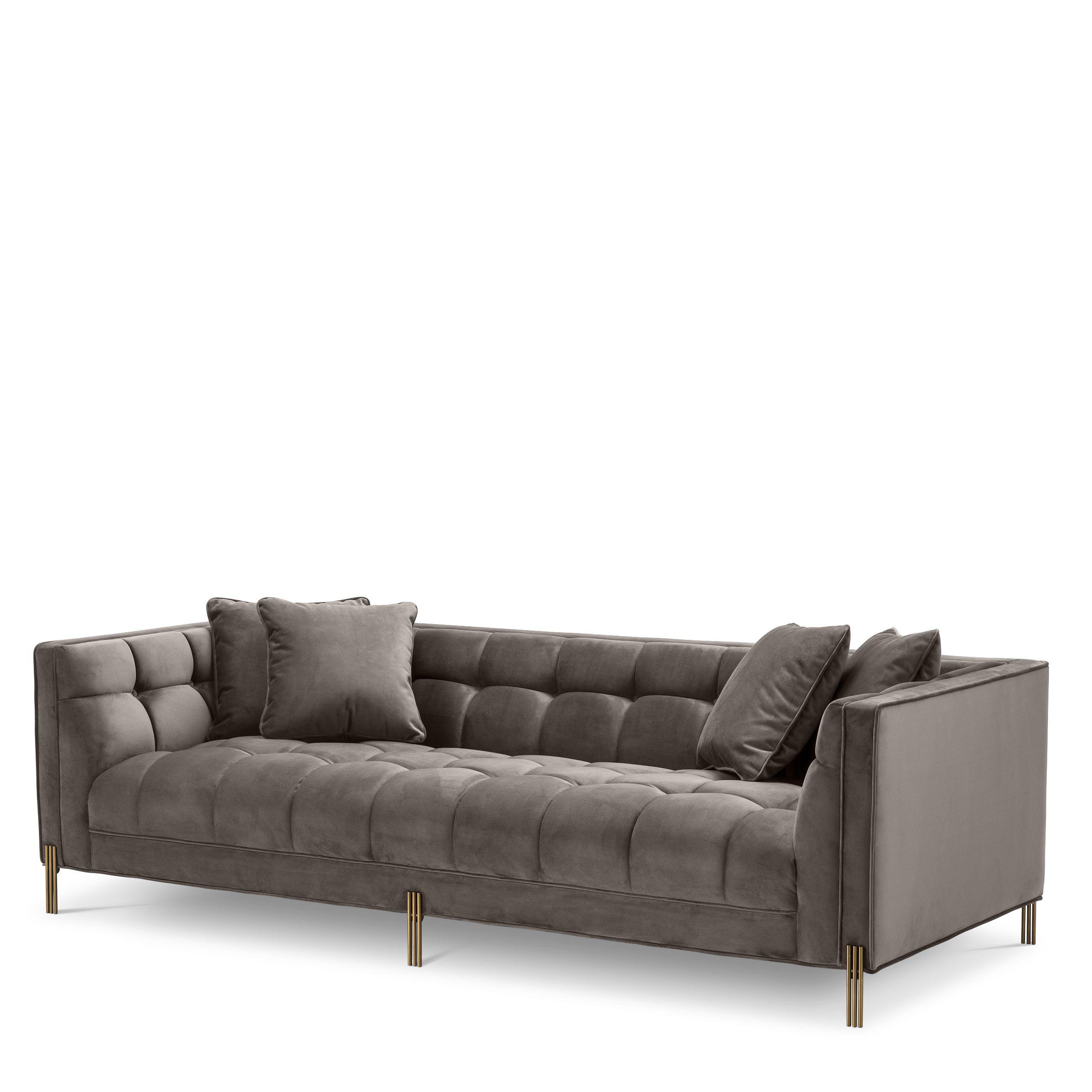 savona grey velvet | brushed brass finish legs