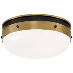 Bronze with Antique Brass White Glass