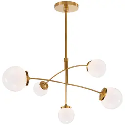 Soft Brass White Glass