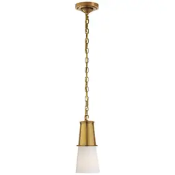 Hand-Rubbed Antique Brass White Glass