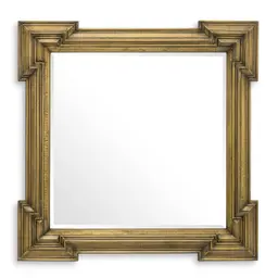 antique brass finish | bevelled mirror glass square