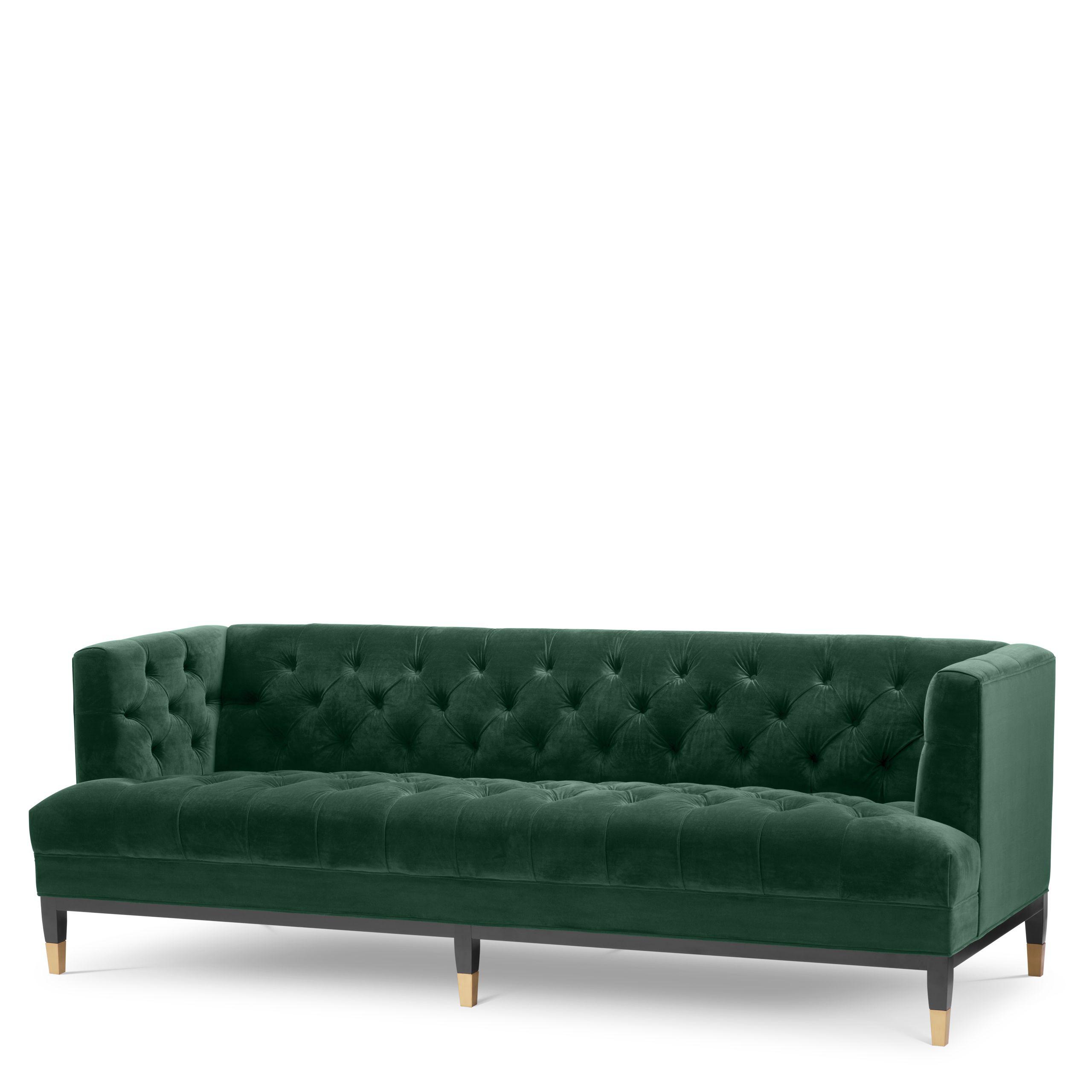 roche dark green velvet | black & brass finish legs