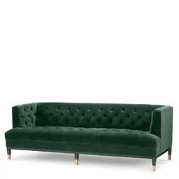 roche dark green velvet | black & brass finish legs