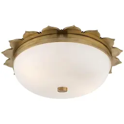 Natural Brass White Glass