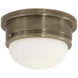 Antique Nickel White Glass