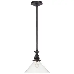 Bronze Clear Glass Slant Shade