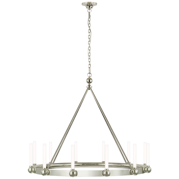 Polished Nickel White Glass