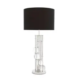 nickel finish | crystal glass black shade