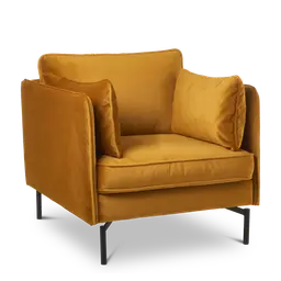 Gold Laminated woodNozag springsFoamand powder coated metal legs