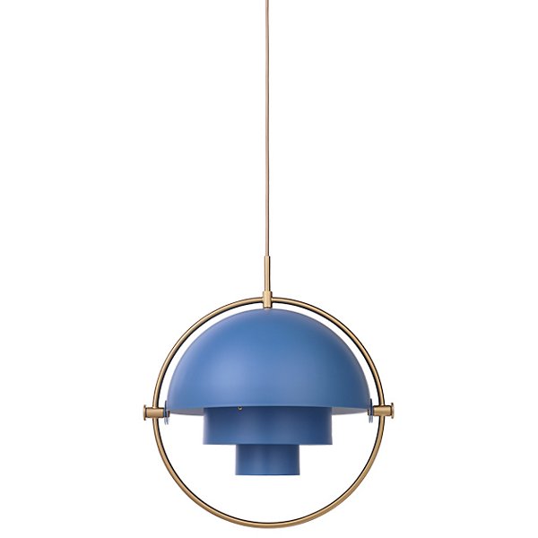 Matte Blue with Brass, Glass