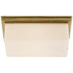 Hand-Rubbed Antique Brass White Glass