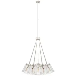 Polished Nickel and Cream Clear Glass