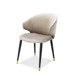 roche beige velvet | black & gold finish legs with arms