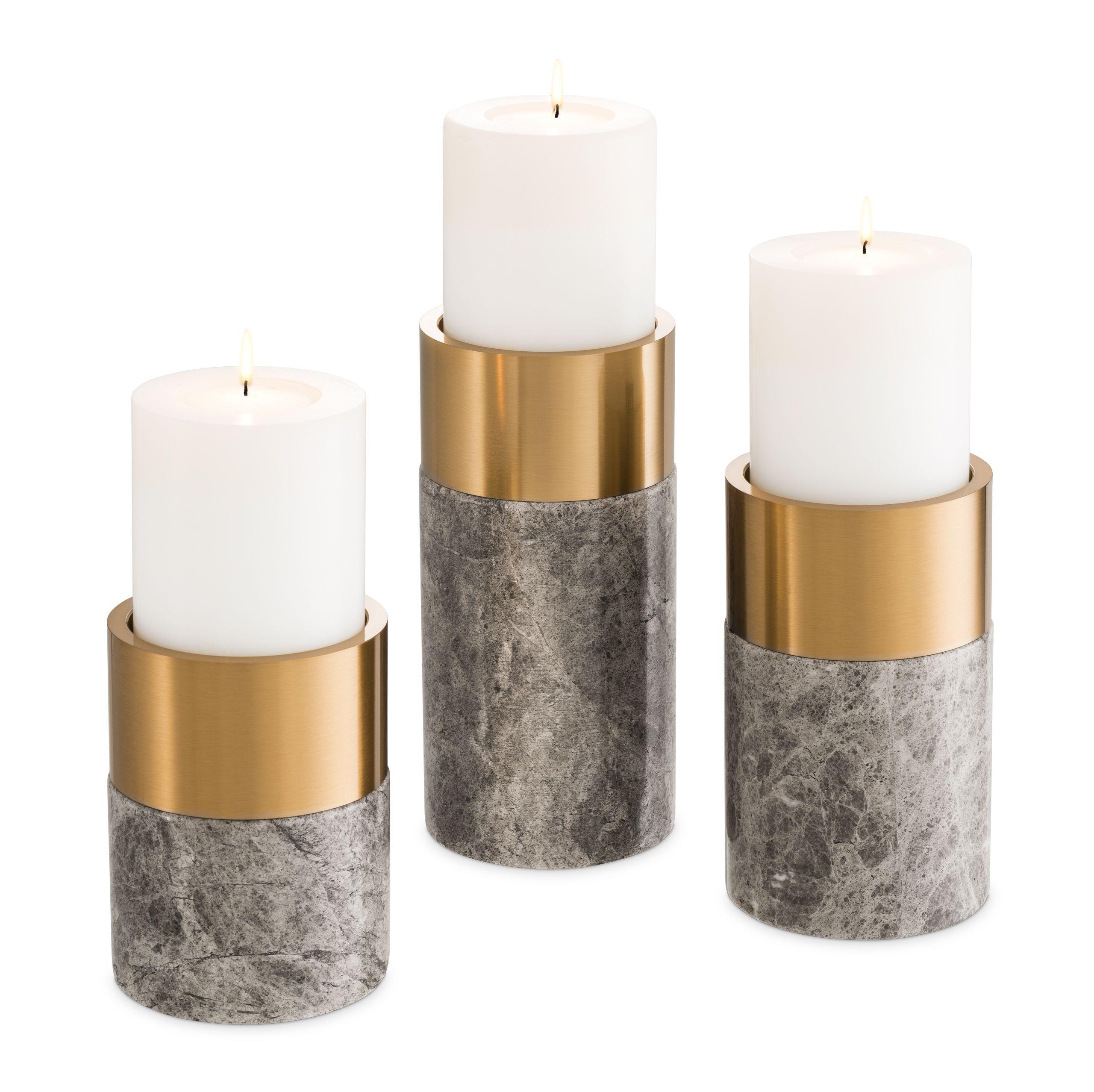 grey marble | brushed brass finish