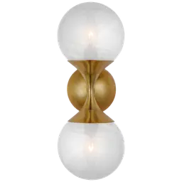 Hand-Rubbed Antique Brass White Glass