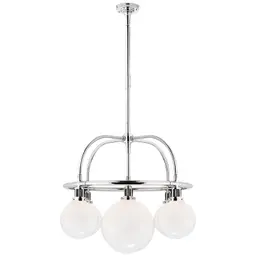 Polished Nickel White Glass