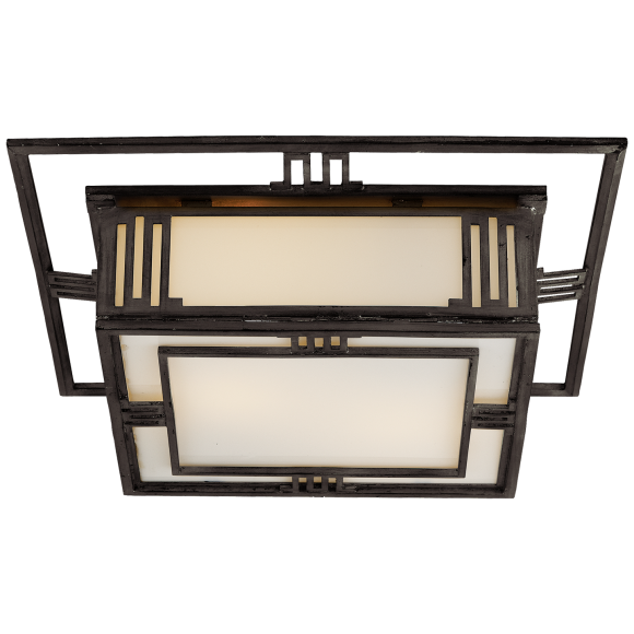 Aged Iron White Glass