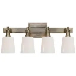 Antique Nickel White Glass