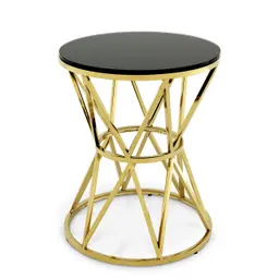 gold finish | black glass L