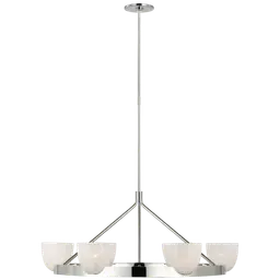 Polished Nickel White Strie Glass