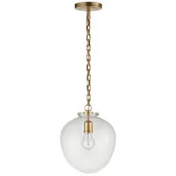 Hand-Rubbed Antique Brass Clear Glass