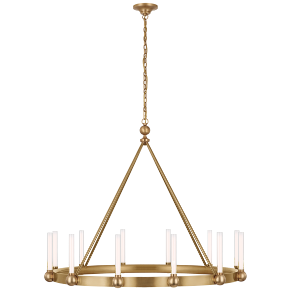 Hand-Rubbed Antique Brass White Glass