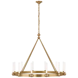 Hand-Rubbed Antique Brass White Glass