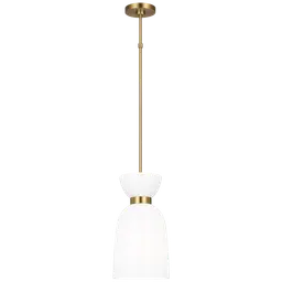 Burnished Brass with Milk White Glass