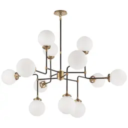 Hand-Rubbed Antique Brass White Glass