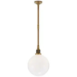 Natural Brass White Glass