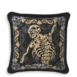 cushion 100% silk with fringe finishing | removable cover H: 50 cm W: 50 cm