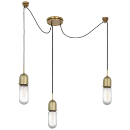 Hand-Rubbed Antique Brass Clear Glass
