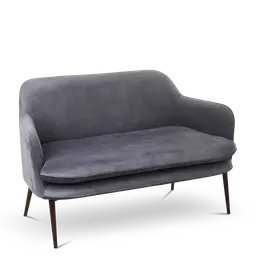 Light grey Metal frameHR foamRound tapered powder coated metal legs