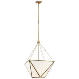 Hand-Rubbed Antique Brass White Glass