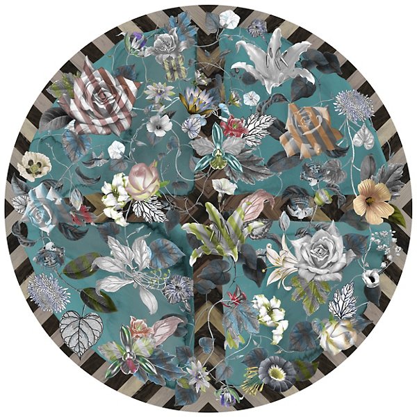 11.4 Ft. Diameter,Aquamarine,Wool