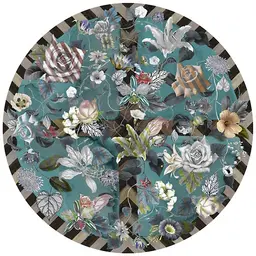 11.4 Ft. Diameter,Aquamarine,Wool